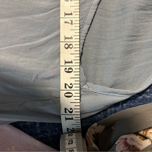 Sandra Fellini Made In Italy Light Blue Sleeveless Top Asymmetrical Lagenlook - Picture 3 of 13